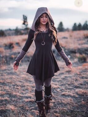 Sweater Warmer Dress - structured hod with arm warmers